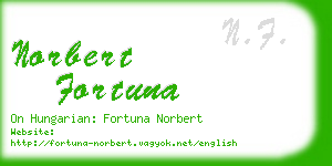 norbert fortuna business card